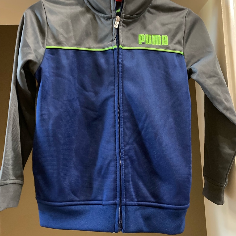 NWOT Boys Puma Gray and Blue Jacket Sz 5